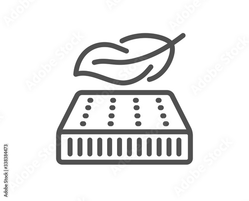 Lightweight mattress line icon. Orthopedic pad sign. Breathable sleep bed symbol. Quality design element. Editable stroke. Linear style lightweight mattress icon. Vector