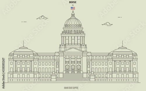 Idaho State Capitol in Boise, USA. Landmark icon