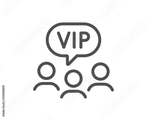 Vip clients line icon. Very important person sign. Member club privilege symbol. Quality design element. Editable stroke. Linear style vip clients icon. Vector