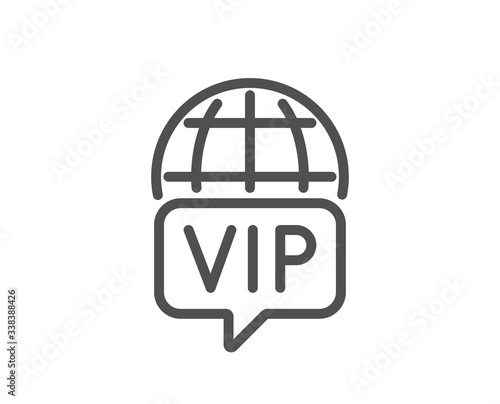 Vip internet line icon. Very important person wifi access sign. Member club privilege symbol. Quality design element. Editable stroke. Linear style vip internet icon. Vector