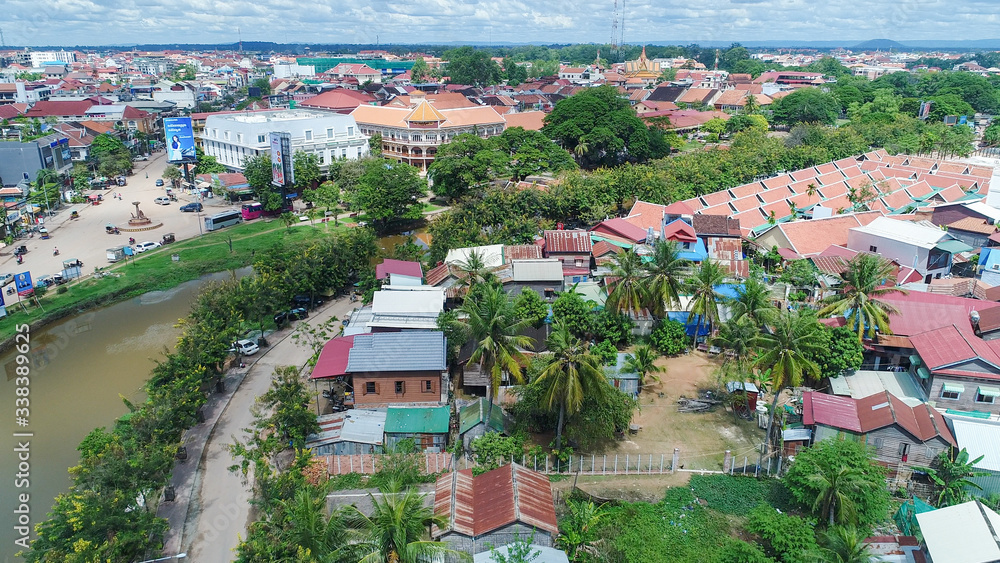 Obraz premium Ville de Siem Reap au Cambodge vue du ciel