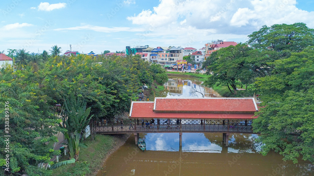 Ville de Siem Reap au Cambodge vue du ciel Ville de Siem Reap au Cambodge vue du ciel