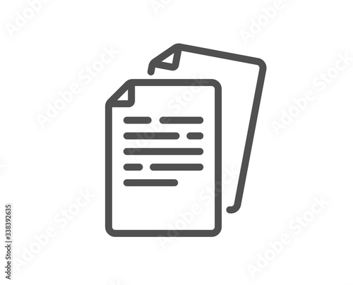 Documents line icon. Doc file page sign. Office note symbol. Quality design element. Editable stroke. Linear style documents icon. Vector