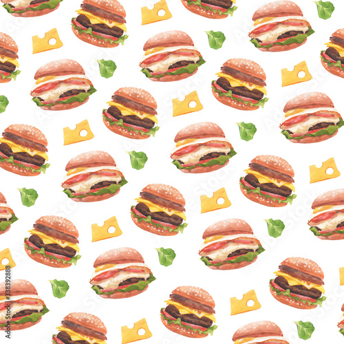 seamless pattern with hamburger