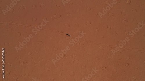 Aerial view of the unexplained fairy circles found in the Namib Desert in Namibia.