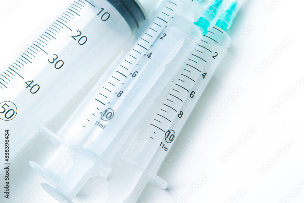 Syringes. Medical equipment. Pharmacy. Medical products. Syringes of