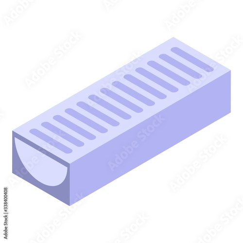 Metal gutter icon. Isometric of metal gutter vector icon for web design isolated on white background