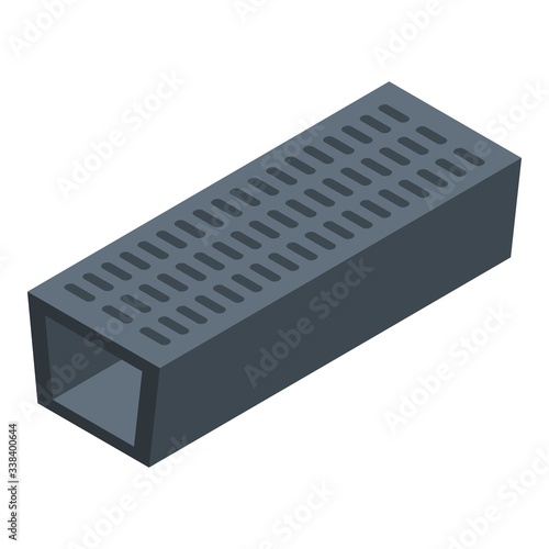 Yard ground gutter icon. Isometric of yard ground gutter vector icon for web design isolated on white background