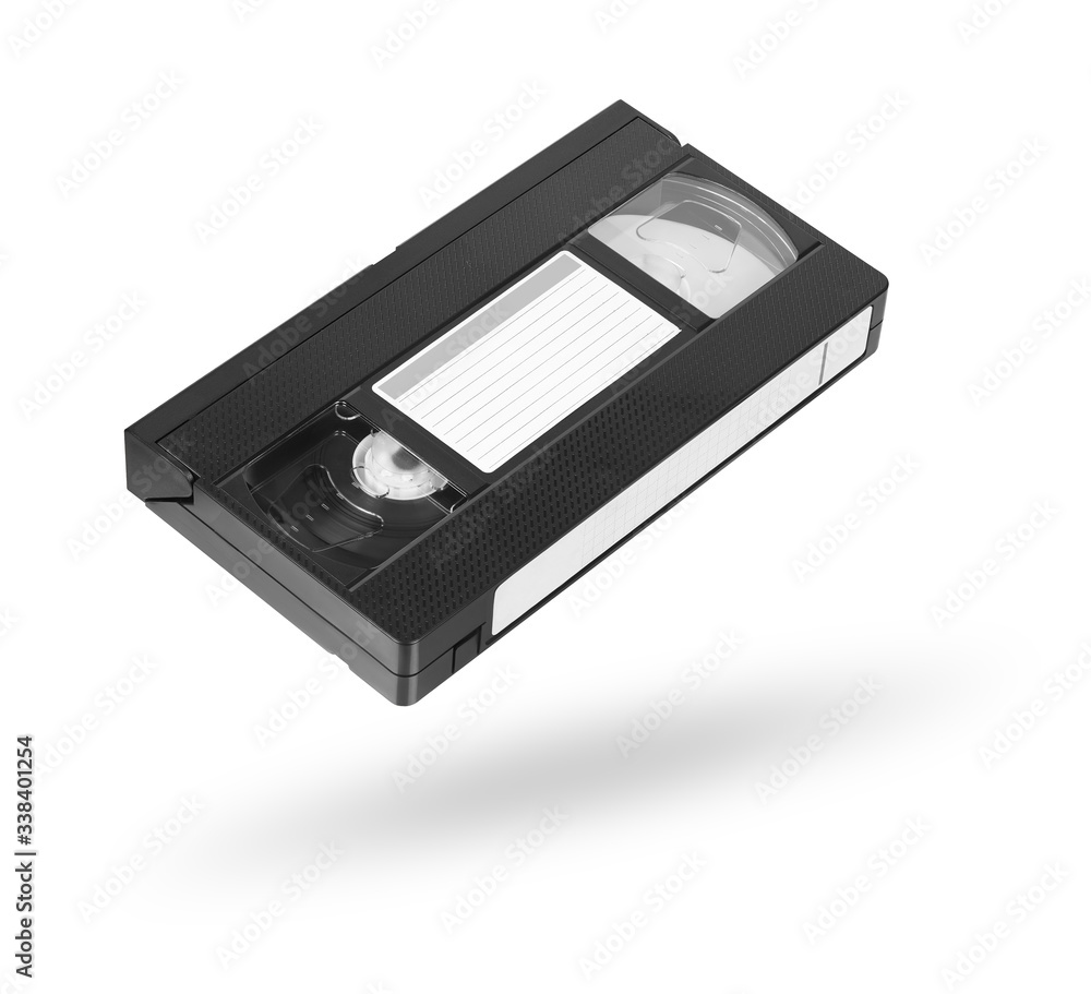old Video Cassette tape on white background