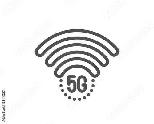 5g wi-fi technology line icon. Wifi wireless network sign. Mobile internet symbol. Quality design element. Editable stroke. Linear style 5g wifi icon. Vector