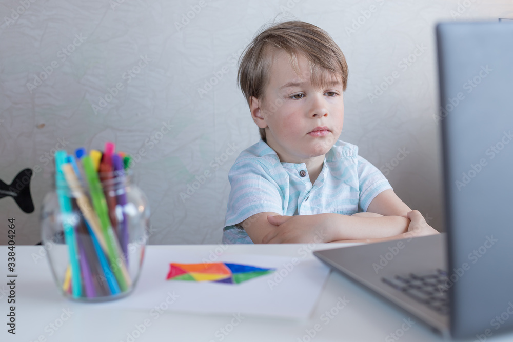 Beautiful creative boy is creativity and the artist in an online drawing
paints lesson. Childrens creativity. The concept of distance learning online school for the period of global quarantine. Beautiful creative boy is creativity and the artist in an online drawing
paints lesson. Childrens creativity. The concept of distance learning online school for the period of global quarantine.