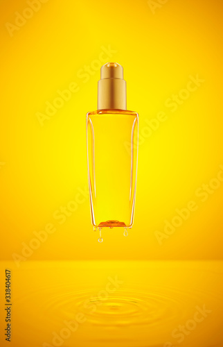 bottle of hair oil with drops (ID: 338404617)