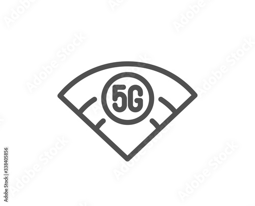 5g wi-fi technology line icon. Wifi wireless network sign. Mobile internet symbol. Quality design element. Editable stroke. Linear style 5g wifi icon. Vector