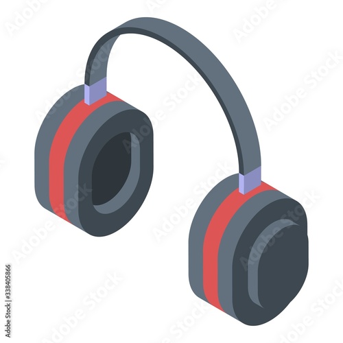 Shooting sport headphones icon. Isometric of shooting sport headphones vector icon for web design isolated on white background