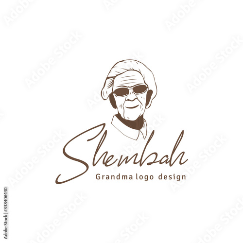 Retro vintage granny or grandma logo design