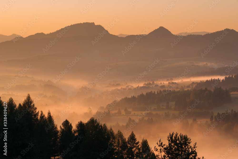 morning in the Pieniny National Park morning in the Pieniny National Park