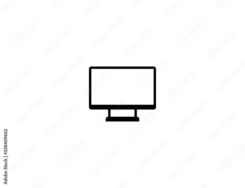 Desktop computer vector flat icon. Isolated personal computer, pc screen emoji illustration Desktop computer vector flat icon. Isolated personal computer, pc screen emoji illustration