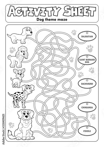 Activity sheet dog theme 1