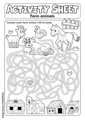 Activity sheet farm animals 1