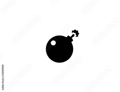Bomb vector flat icon. Isolated bomb explosion illustration 
