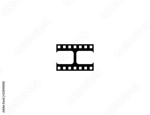 Film frame vector flat icon. Isolated film, movie frames, reel, film strip emoji illustration