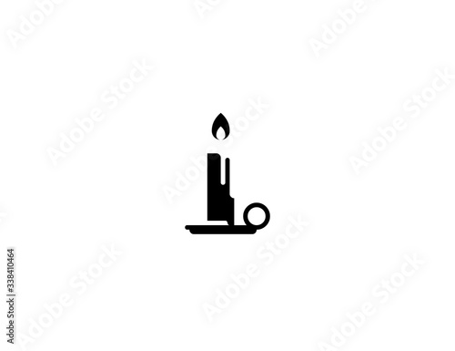 Candle vector flat icon. Isolated candle light emoji illustration