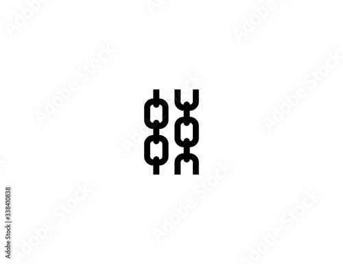 Chains vector flat icon. Isolated metallic chain emoji illustration