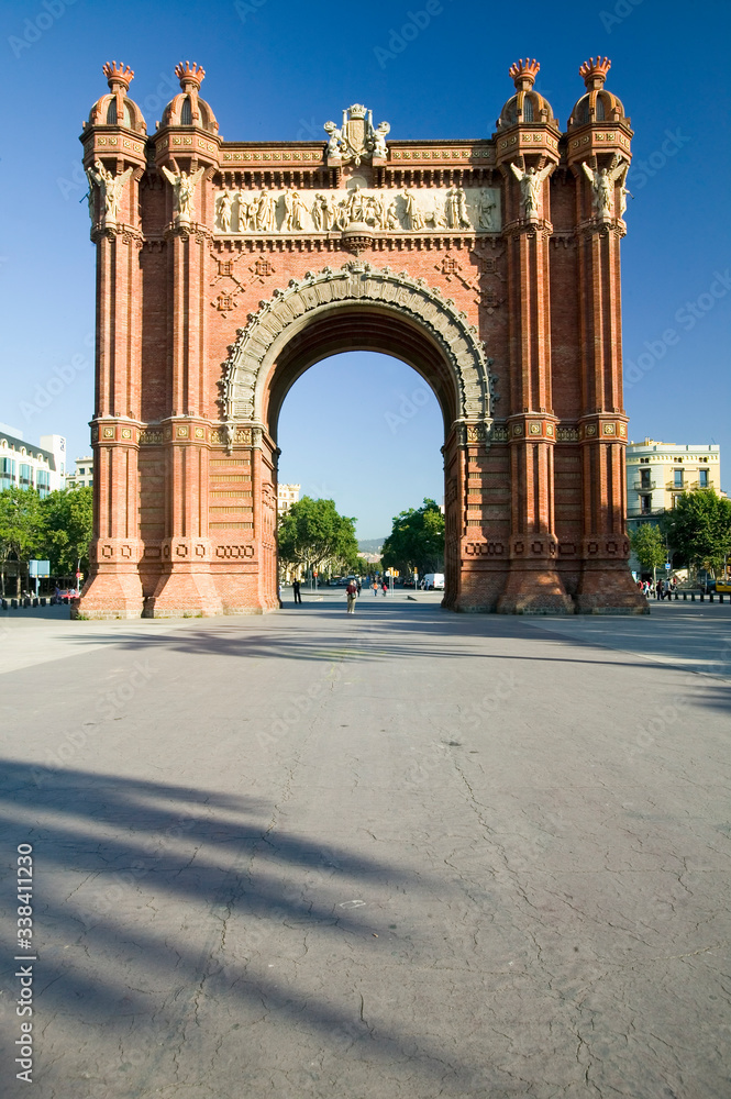 Arc de Triumf: L'Arc de Triumph, by Josep Vilaseca I Casanovas, in Barcelona, Spain was built in 1888 as part of the Universal Exposition