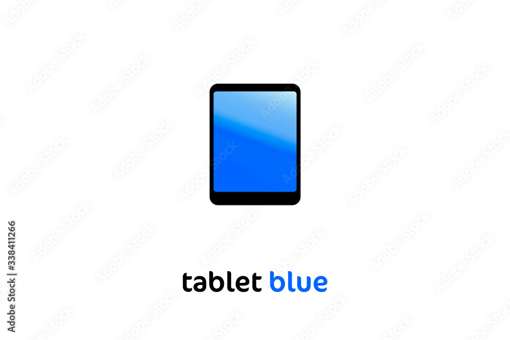Tablet smart icon vector black pad with blue screen simple isolated on white background design element for web infographic Tablet smart icon vector black pad with blue screen simple isolated on white background design element for web infographic