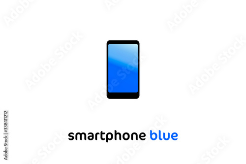 Smartphone icon vector black with blue gradient screen simple isolated on white background design element for web infographic 