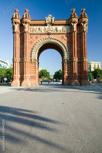 Arc de Triumf: L'Arc de Triumph, by Josep Vilaseca I Casanovas, in Barcelona, Spain was built in 1888 as part of the Universal Exposition © spiritofamerica