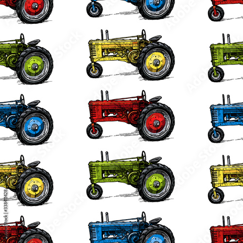 Pattern with retro tractor