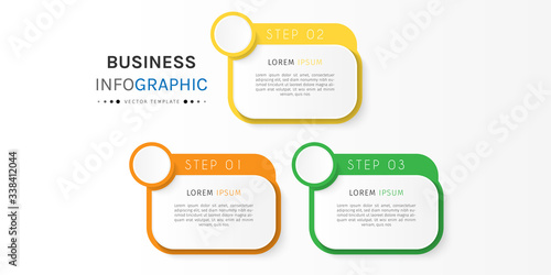 Business infographic element with options, steps, number vector template design © mayostudio
