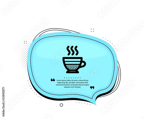 Cafe creme icon. Quote speech bubble. Hot drink sign. Beverage symbol. Quotation marks. Classic cafe creme icon. Vector