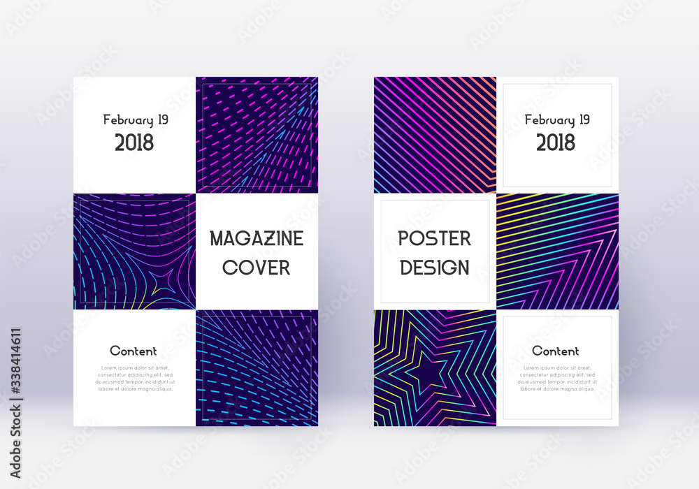 Business cover design template set. Rainbow abstra