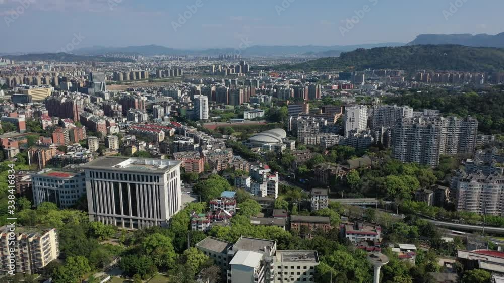 Aerial view of riverside landscape of Fuzhou city, Fujian Province,China Aerial view of riverside landscape of Fuzhou city, Fujian Province,China