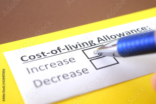 One person is answering question about cost of living allowance.