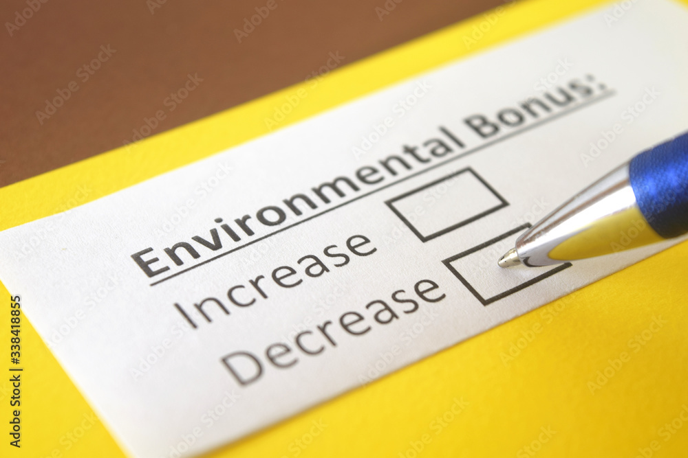 One person is answering question about environmental bonus. One person is answering question about environmental bonus.