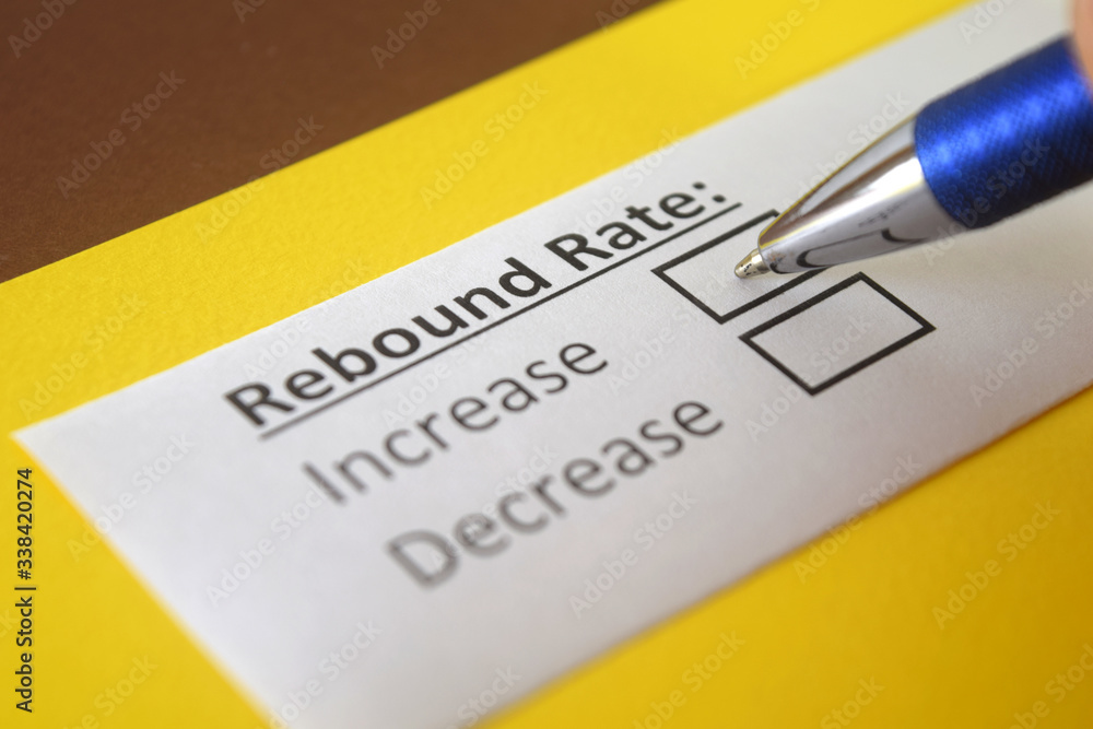 Fototapeta premium One person is answering question about rebound rate.