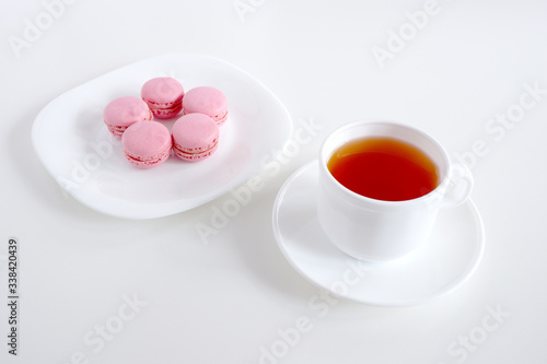Macaroons on a white background