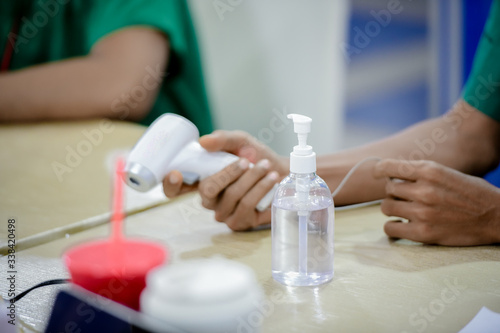 Coronavirus prevention medical  hand sanitizer gel for hand hygiene corona virus protection.