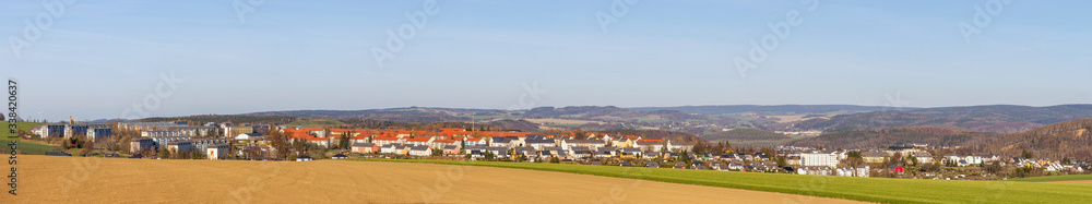 Panorama von Schneeberg im Erzgebirge, Sachsen