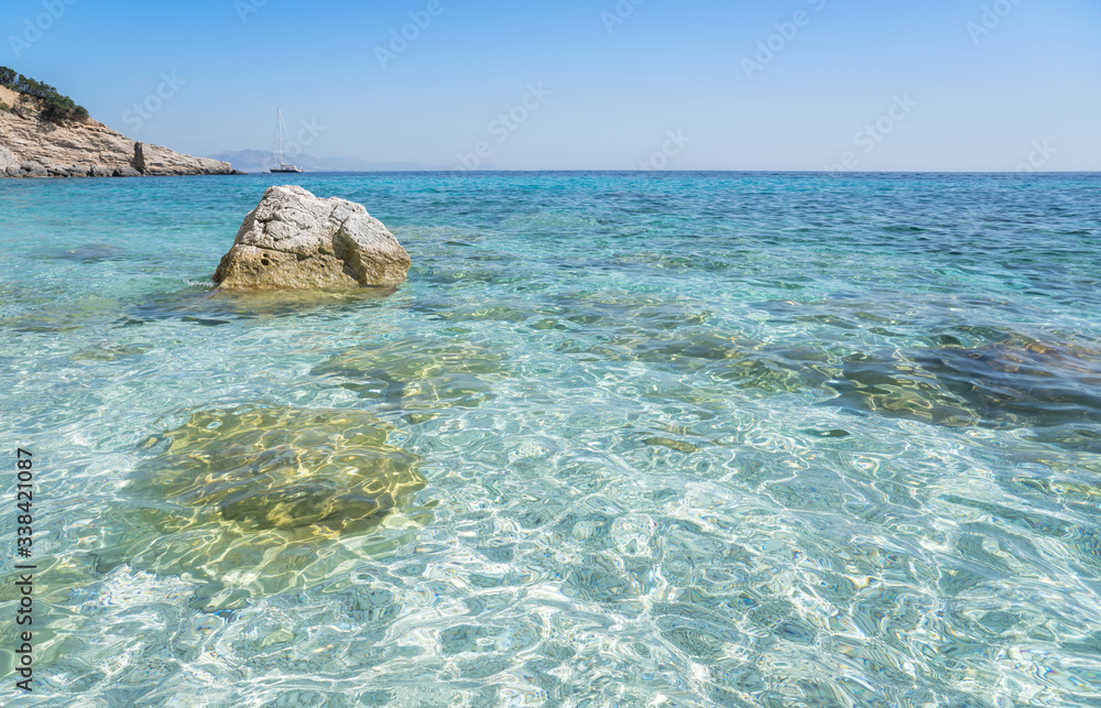 Fototapeta premium Clear azure coloured sea water, Sardinia, Italy