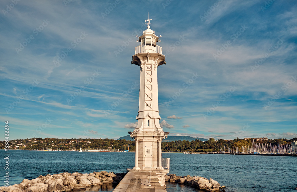 Paquis lighthouse in Geneva.