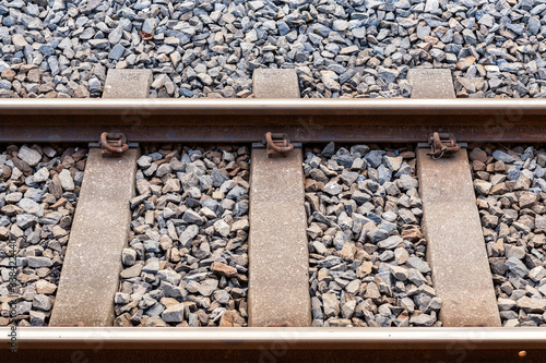 Japan, Railway train track and Pebbles, gravel.