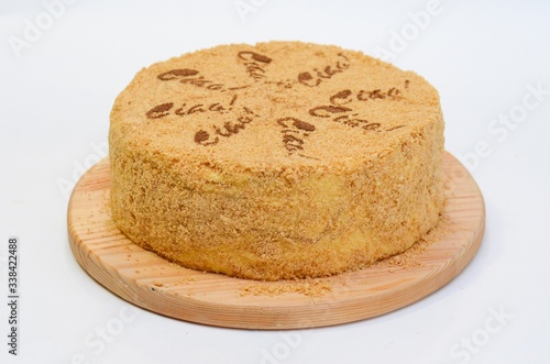 Cake on a white background