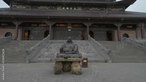 Big Buddha statues at Bai Dinh Temple Spiritual and Culture Complex in Ninh Binh Vietnam, the largest spiritual tourist place in Vietnam photo