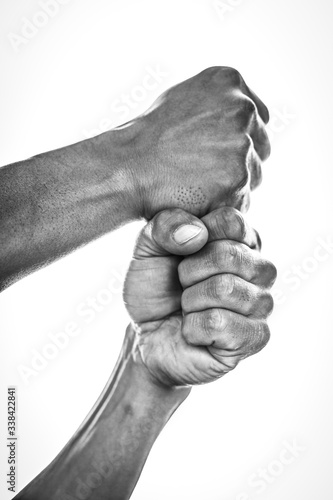 main, isolé, blanc, poing, doigt, bras, humain, geste, pouce, signes, main, affaires, poignée de main, gens, doigt, symbole, un, noir, puissance, cale, deux, amitié, corps, peau, trois, duel, esthétiq