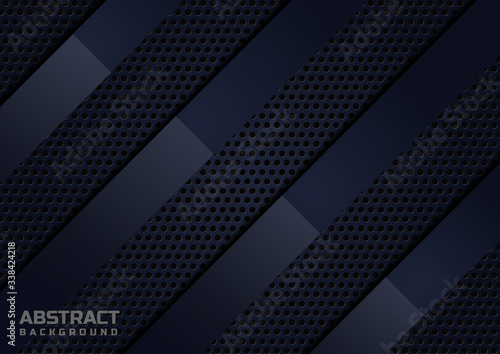Abstract dark blue diagonal geometric on metal dark blue background.