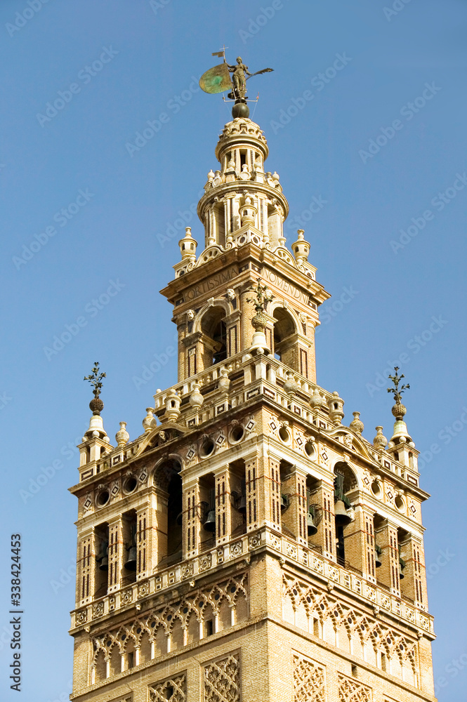 Giralda Bell-tower and Almohade section of historic Cathedral of Sevilla, Andalucia, Southern Spain
